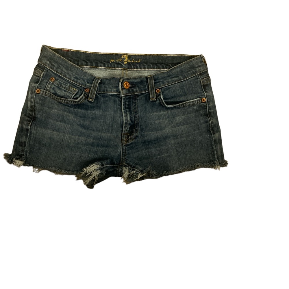 7 For All Mankind Sz:29 Blue Jean Cut Off Shorts - Picture 5 of 5
